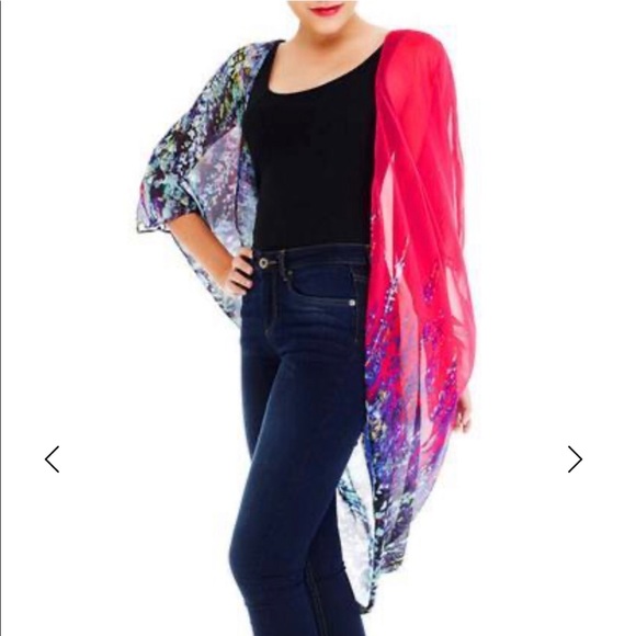 COPY - Rosie on Fire 🔥 Designer Chiffon Kimono Swimsuit coverup - Picture 7 of 7